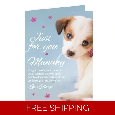 Personalised Rachael Hale 'Just for You' Puppy Card